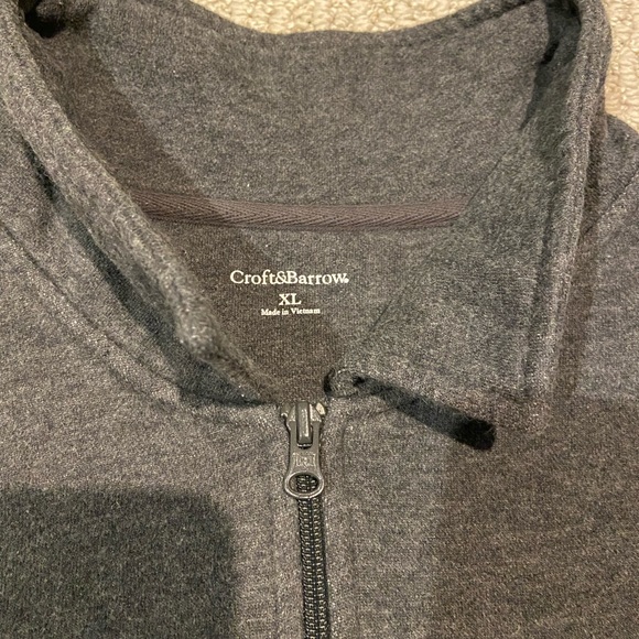 Gray Croft&Barrow Quarter Zip Sweater - Picture 2 of 3